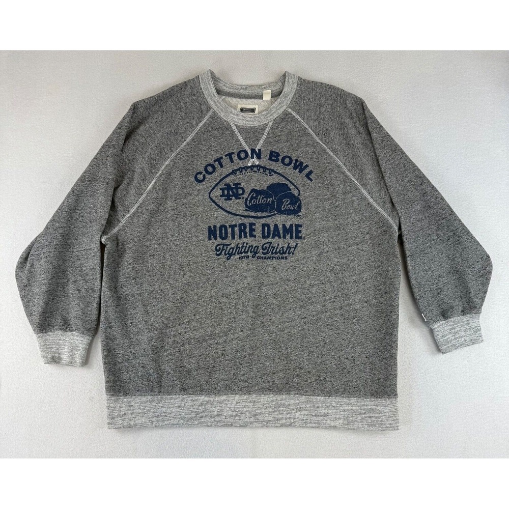University of Notre Dame Sweatshirt Adult Medium Gray Crew Neck Cotton Bowl Game